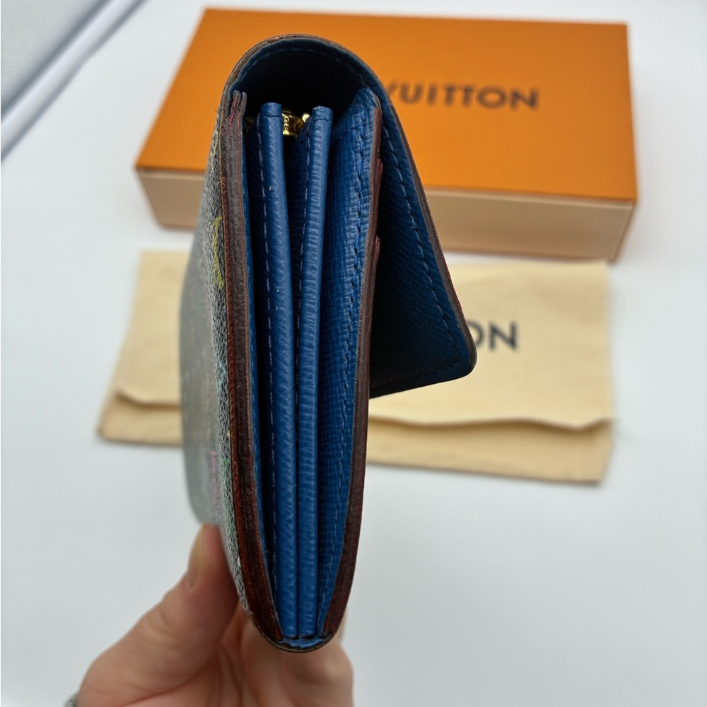 LOUIS VUITTON BLACK MURAKAMI NOIR MULTI COLOR SARAH WALLET LIMITED EDITION - Picture 12 of 14
